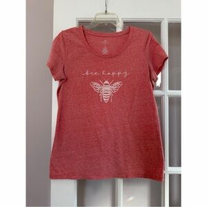 St. John’s Bay Red ‘Bee Happy’ Graphic T-Shirt